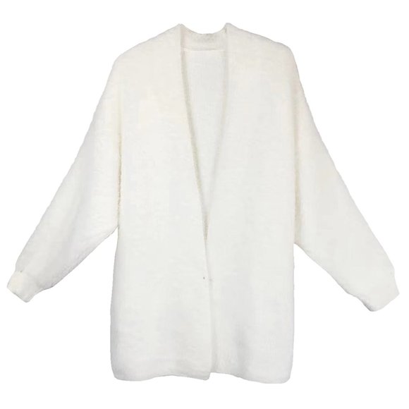 Fuzzy Open Front Knit Cardigan - Picture 3 of 3